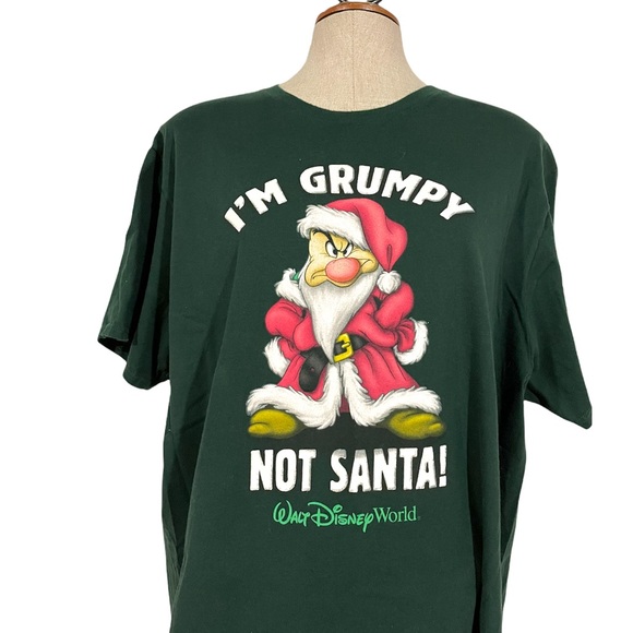 Disney Other - DISNEY PARKS Grumpy Not Santa Snow White Dwarf Hanes Christmas Theme Tee T-Shirt